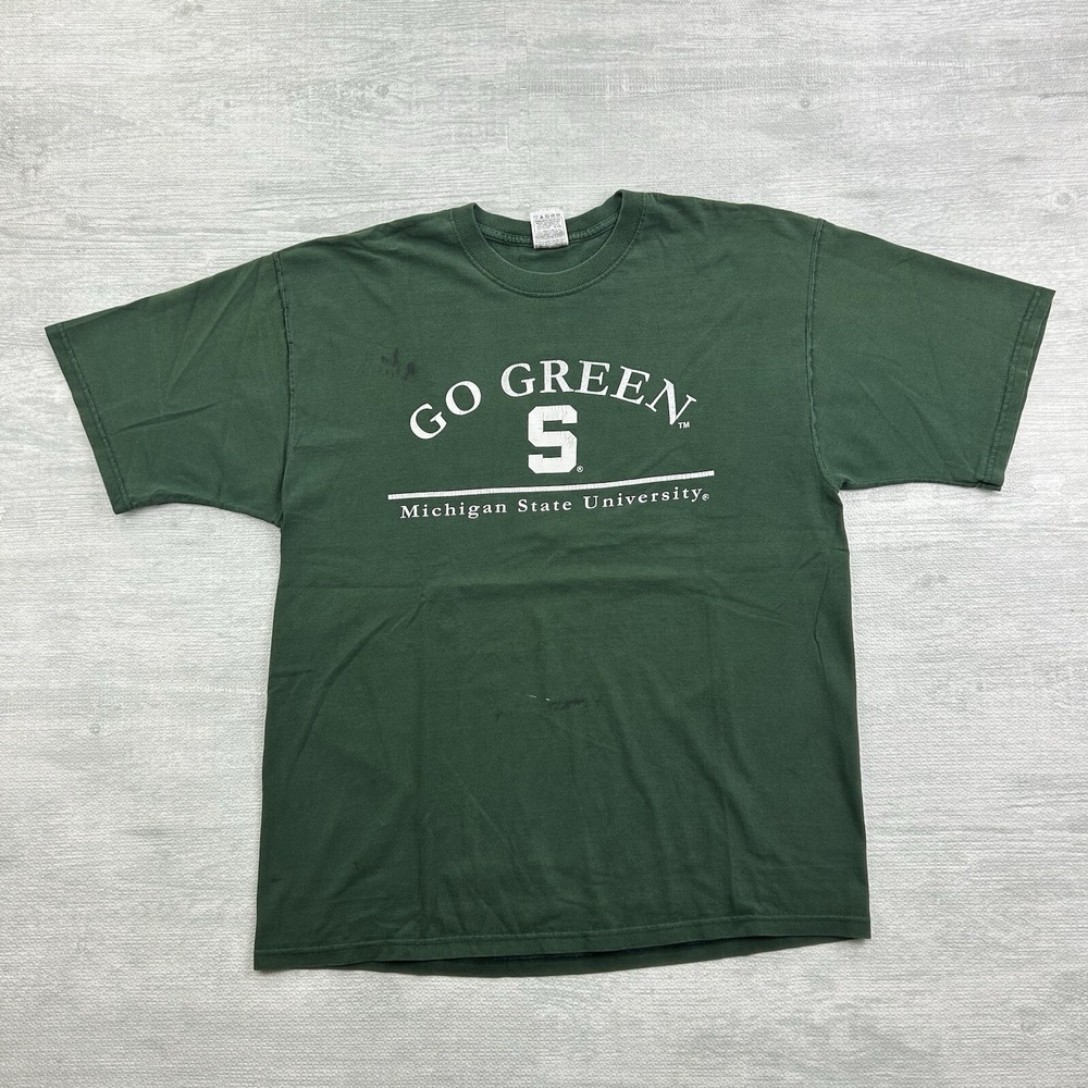 Vintage 90s Michigan State Shirt Size XL Green Spartans University NCAA MSU - Picture 1 of 7